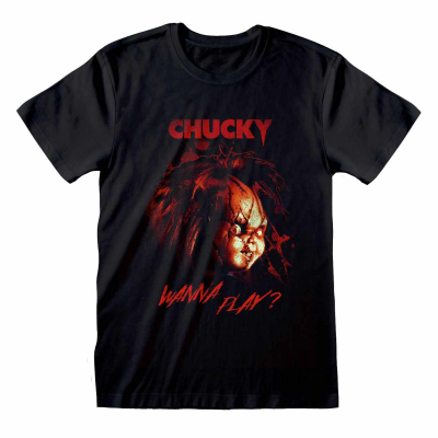 Childs Play - Wanna Play (Unisex Black T-Shirt)  Schwarz