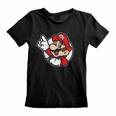Nintendo Super Mario - Its A Me Mario (Unisex Black T-Shirt) 3-4 Years Schwarz