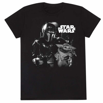 Star Wars: Mandalorian - BW Photo (Unisex Black T-Shirt)  black