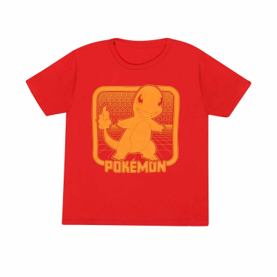 ** Pokemon - Charmander Retro Arcade (Unisex Red T-Shirt) 7-8 Years ** red