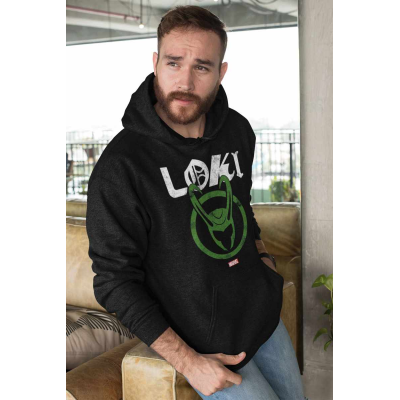 ** Marvel Studios Loki: Season 2 - Distressed Logo (Unisex Black Pullover Hoodie)  ** black