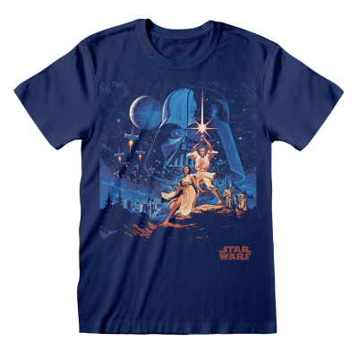 " Star Wars - New Hope Vintage Poster (Unisex Navy T-Shirt)  Navy Blue