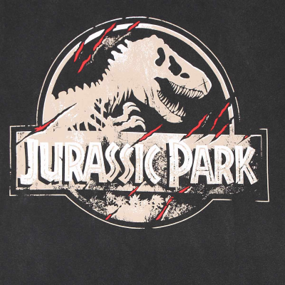 ** Superheroes Inc. Jurassic Park - Scratched Logo (Unisex Vintage Black Premium T-Shirt)  ** Vintage Black