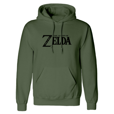 Nintendo Legend Of Zelda - Logo And Shield (Unisex Green Pullover Hoodie)  Grün