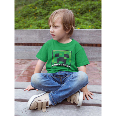 Minecraft - Creeper Face (Unisex Green T-Shirt) 9-11 Years green