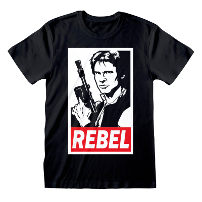 Star Wars - Han Solo Rebel (Unisex Black T-Shirt)  Schwarz