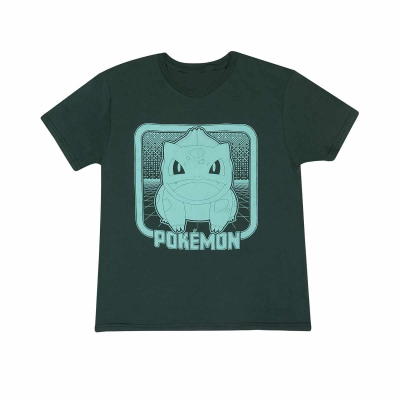 Pokemon - Bulbasaur Retro Arcade (Unisex Dark Green T-Shirt) 9-11 Years Dark Green
