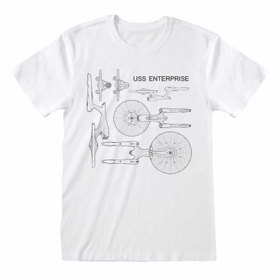 Star Trek - Enterprise Specs (Unisex White T-Shirt)  weiß