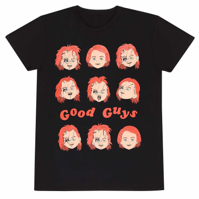 Childs Play - Expressions Of Chucky (Unisex Black T-Shirt)  black