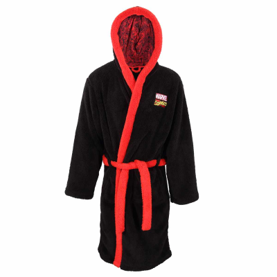 Marvel Comics - Classic Logo Dressing Gown (Unisex Black Dressing Gown)  black