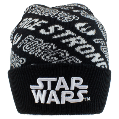 Star Wars - Force Repeat (Unisex Black Beanie)  Schwarz