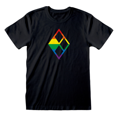 ** DC Commics Harley Quinn - Logo Pride (Unisex Black T-Shirt)  ** black