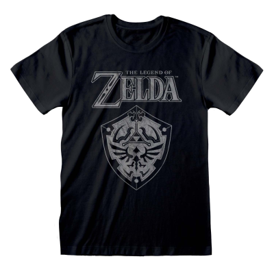 Nintendo Legend Of Zelda - Distressed Shield (Unisex Black T-Shirt)  Schwarz