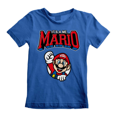 Nintendo Super Mario - Mario Varsity (Unisex Blue T-Shirt) 12-13 Years Blau