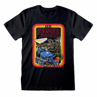 ** Stranger Things - Retro Poster (Unisex Black T-Shirt)  ** black
