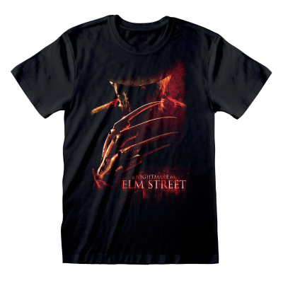 Nightmare On Elm Street - Poster (Unisex Black T-Shirt)  Schwarz