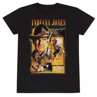 Indiana Jones - Homage (Unisex Black T-Shirt)  black