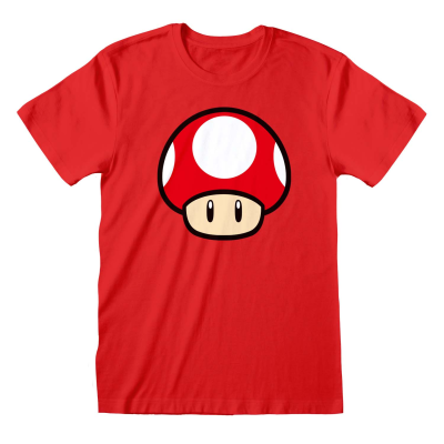 Nintendo Super Mario - Power Up Mushroom (Unisex Red T-Shirt)  Rot