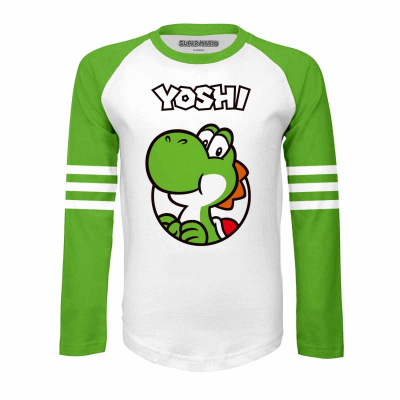 ** Nintendo Super Mario - Yoshi Since 1990 (Unisex White/Green T-Shirt) 12-13 Years ** White/Green
