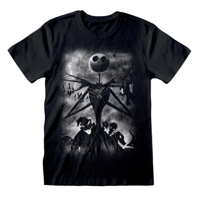 Nightmare Before Christmas - Stormy Skies (Unisex Black T-Shirt)  Schwarz