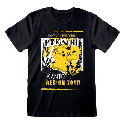 Pokemon - Kanto Region Tour (Unisex Black T-Shirt)  Schwarz