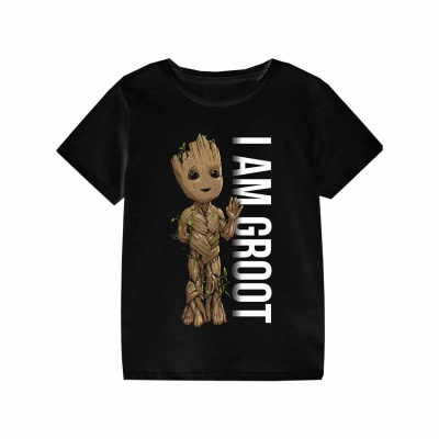 " Marvel Studios I Am Groot - Profile (Kids Unisex Black T-Shirt) 5-6 Years black