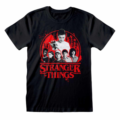 ** Stranger Things - Circle Logo (Unisex Black T-Shirt)  ** Schwarz