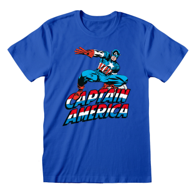 Marvel Comics Captain America - Captain America (Unisex Royal Blue T-Shirt)  Royal Blue