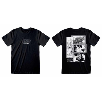 Star Wars - Manga Comic (Unisex Black T-Shirt)  black