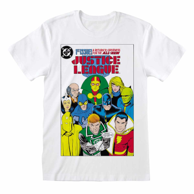DC Comics Justice League - Comic Cover (Unisex White T-Shirt)  weiß