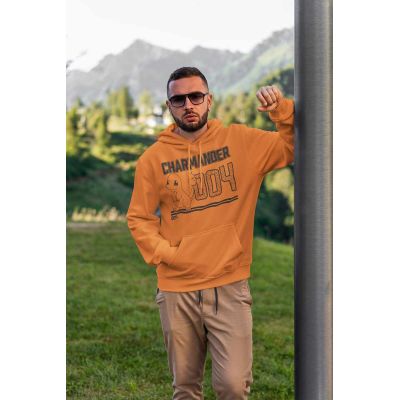 ** Pokemon - Charmander Line Art (Unisex Red Pullover Hoodie)  ** Rot