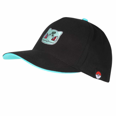Pokemon - Bulbasaur Badge (Unisex Black Baseball Cap)  Schwarz