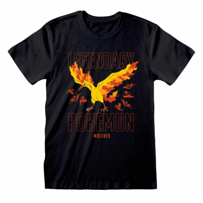 ** Pokemon - Legendary Moltres (Unisex Black T-Shirt)  ** Schwarz