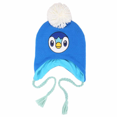 Pokemon - Piplup Trapper (Unisex Blue Trapper Beanie)  Blau