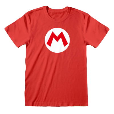 Nintendo Super Mario - Mario Badge (Unisex Red T-Shirt)  Rot