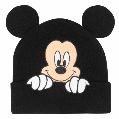 Disney Mickey And Friends - Peeping Disney Mickey (Unisex Black Beanie)  Schwarz