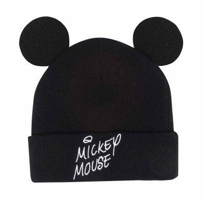 Disney Mickey And Friends - Peeping Disney Mickey (Unisex Black Beanie)  Schwarz