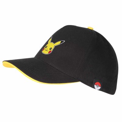 Pokemon - Pikachu Badge (Unisex Black Baseball Cap)  Schwarz
