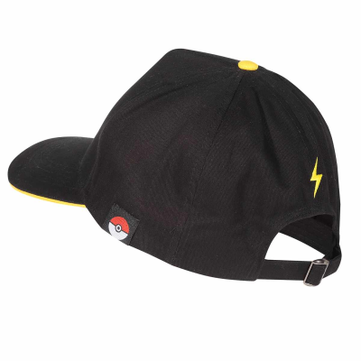 Pokemon - Pikachu Badge (Unisex Black Baseball Cap)  Schwarz