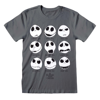 Nightmare Before Christmas - Many Faces (Unisex Charcoal T-Shirt)  Charcoal