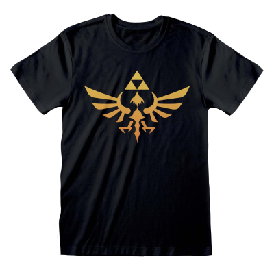 Nintendo Legend Of Zelda - Hyrule Logo (Unisex Black T-Shirt)  Schwarz