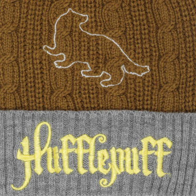 Harry Potter - Hufflepuff House Fur (Unisex Yellow Beanie Pom)  Yellow