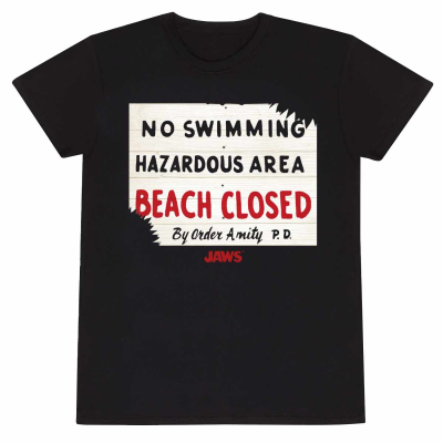 ** Jaws - No Swimming (Unisex Black T-Shirt)  ** Schwarz