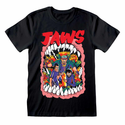 ** Jaws - Stylised Poster (Unisex Black T-Shirt)  ** Schwarz