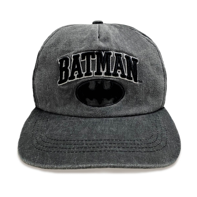 DC Comics Batman - Collegiate Text (Unisex Grey Baseball Cap)  Grau