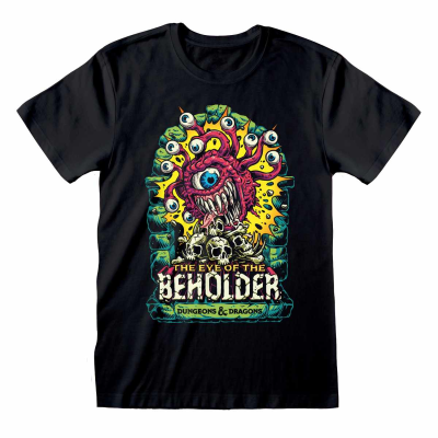 Dungeons And Dragons - Beholder Colour Pop (Unisex Black T-Shirt)  Schwarz