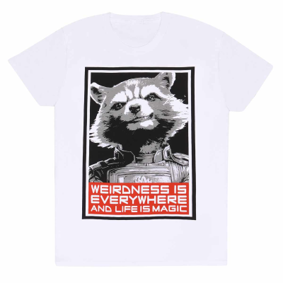 ** Marvel Guardians Of The Galaxy Vol 3 - Red Rocket (Unisex White T-Shirt)  ** weiß
