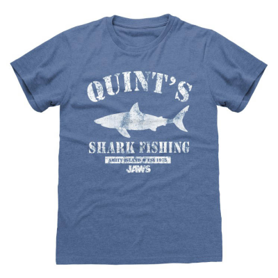 Jaws - Quints Shark Fishing (Unisex Black T-Shirt)  black