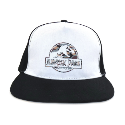 Jurassic Park - Logo (Unisex White Snapback Cap)  White