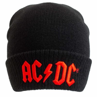 AC/DC - Applique Logo (Unisex Black Beanie)  Schwarz